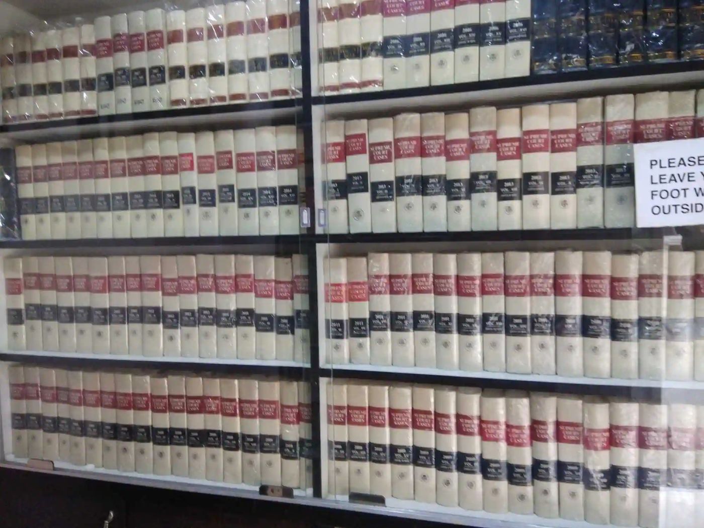 Law reports and Supreme Court Cases at the advocate's chambers in Bengaluru